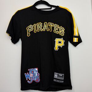 Pittsburgh Pirates Pro Standard Black Gold Logo Taping Top Size Small MLB Shirt